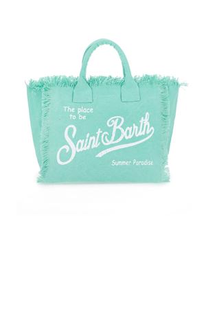 Borsa a mano Vanity in canvas di cotone verde SAINT BARTH KIDS | VAMI00100711L